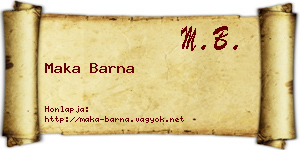 Maka Barna névjegykártya